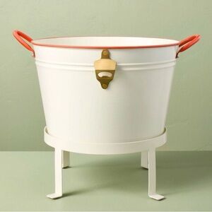 Hearth & Hand Beverage Tub W/ Stand & Attached Bottle Opener - NWT